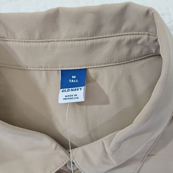 Old Navy Tan Women's Size M Tall Utility Midi Waist Defined Shirt Dress  NWT NEW - Picture 8 of 14
